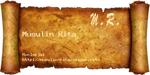 Musulin Rita névjegykártya